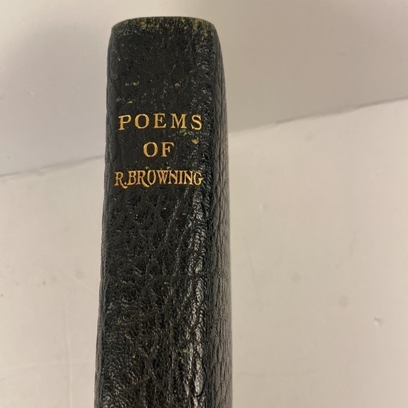POEMS of Robert browning leather bond 1925 black textured gilt page edges - Picture 3 of 12
